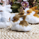 NNETM 4pcs Mini Easter Simulated Rabbit Decorations Set