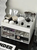 NNETM Elevate Beauty Space with 4-Drawer Desktop Makeup Organiser
