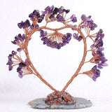 NNEOBA 1PC Natural Amethyst Tree of Life Heart-Shaped