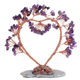 NNEOBA 1PC Natural Amethyst Tree of Life Heart-Shaped
