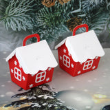 NNEOBA 1Pcs Christmas Candy Boxes Red House Cookie Biscuit Packing Paper