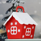 NNEOBA 1Pcs Christmas Candy Boxes Red House Cookie Biscuit Packing Paper