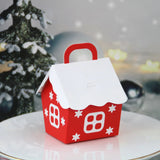 NNEOBA 1Pcs Christmas Candy Boxes Red House Cookie Biscuit Packing Paper