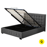 Levede Fabric Bed Frame Queen Tufted Dark Grey-1910113203925422080