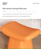 NNETB Vibrant Orange Leather Changing Stool