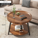 NNETB Nordic Walnut Double-Layer Coffee Table