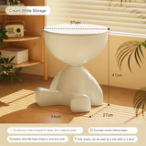 NNETB Cream White Creative Storage Side Table - 41cm Height
