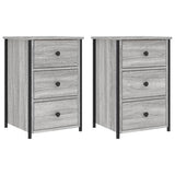 NNEVL Bedside Cabinets 2 pcs Grey Sonoma 40x36x60 cm Engineered Wood