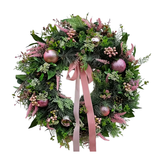 NNETM Pastel Pink & Green Christmas Door Wreath