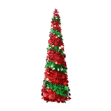 NNETM Red Green Sequin Tinsel Christmas Tree