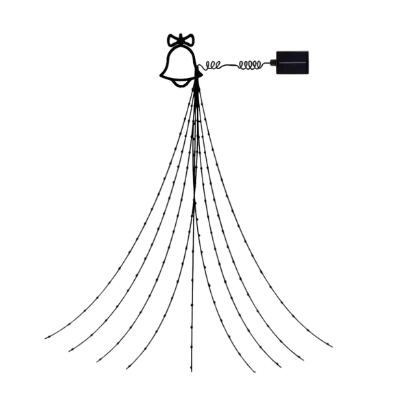 NNETM Christmas Solar Waterfall Tree Fairy String Lights Outdoor