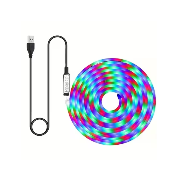 NNETM Christmas RGB LED Strip with 3-Button Control