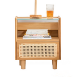 NNETM Modern Minimalist Bedside Table w/ Storage - Bamboo