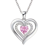 October Birthstone Heart Pendant Necklace Gift Set