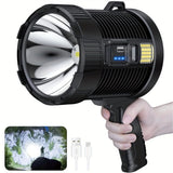 NNETM Rechargeable Solar LED Spotlight Flashlight with 6 Modes
