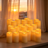 24Pack 3sizes Flameless LED Pillar Candles Battery-Powered