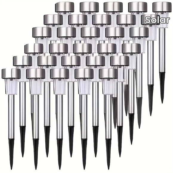 NNETM Solar LED Path Lights Outdoor Stainless Steel (10-Pack)