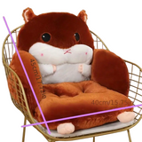 NNETM Cuddly Hamster-Shaped Seat Cushion - Dark Brown, 45cm x 40cm