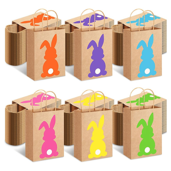 NNETM Easter Bunny Kraft Paper Gift Bags (24-Pack)
