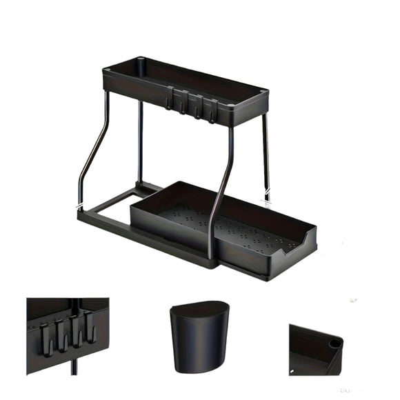 NNETM Space-Saving 2-Tier Pull-Out Storage Organizer