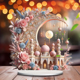 NNETM 2D Ramadan Crescent Moon & Mosque Acrylic Decor