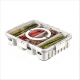 4-Section Refrigerator Storage Container with Lid