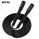 MACYO Lightweight Jump Rope - 5mm Matte PVC, Adjustable Tangle-Free & Kink-Free, Speed Rope for Men & Women, Home Fitness Cardio Workouts & Endurance Training, Black, Durable & Comfortable Grip, Home Workout Equipment | Sleek Black Rope | Smooth Texture R
