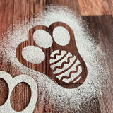 NNETM 5pcs Wooden Rabbit Paw Print Stencils for Easter DIY