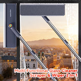 2-in-1 Glass Wiper & Scraper – Window Cleaning Brush for Glass, Floors, Shower Doors & Car Windshields