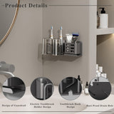 NNETM Wall Mount Aluminum Toothbrush Razor Holder