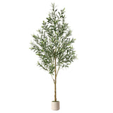 180CM Artificial Olive Tree with White Planter Faux Silk Plant