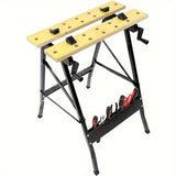 NNETM Folding Woodworking Workbench Tool Table with Storage