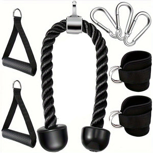 NNETM Tricep Rope Set Gym Pulley Accessories (8PCS)