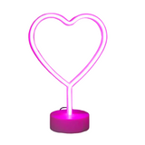 NNETM Neon Heart Light: LED Neon Signs Night Light(Pink) - Heart-Shaped Light with Holder Base