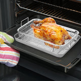 NNETM Stainless Steel Oven Grilling Basket with Double Handle