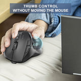 NNETM Ergonomic Wireless Trackball Mouse (3-Device Connection)