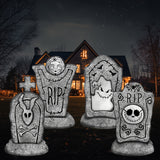 NNETM 2D Halloween Tombstone Yard Decorations (Set of 4)