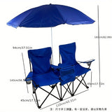 NNETM Double Camping Chair with Umbrella and Cooler
