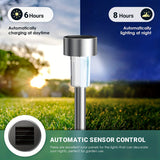 NNETM Solar LED Path Lights Outdoor Stainless Steel (10-Pack)