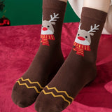 5-Pair Christmas Mid-Calf Socks Set Unisex