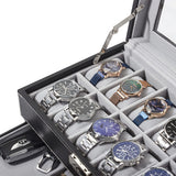 Double Watch Box with Jewelry Drawer Storage