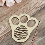 NNETM 5pcs Wooden Rabbit Paw Print Stencils for Easter DIY