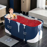 NNETM Portable Foldable Sauna Bathtub(Blue)