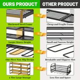 NNETM Wall Mounted 4-Tier Metal Tool Rack Organizer