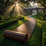 144-Inch Roll-Up Wooden Garden Walkway
