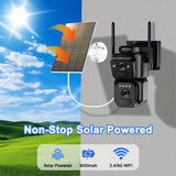 NNETM Security Camera with LED Spotlight with 360° Solar LED