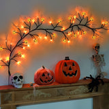 1pc 6 Ft 54 Lights 18 Pumpkin Acrylic Orange Light Pumpkin Vine Light Home Decoration Additions Vine String Lights Halloween Decorative Lights Decorative Atmosphere Simulation Branch Lights