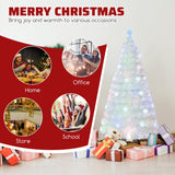 NNECW 150cm Pre-Lit Fiber Optic Christmas Tree with Iridescent Leaves-1.5M