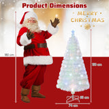 NNECW 150cm Pre-Lit Fiber Optic Christmas Tree with Iridescent Leaves-1.5M
