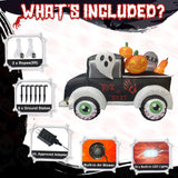 NNEOBA Halloween Inflatable Frankenstein Car with Pumpkin & Ghost